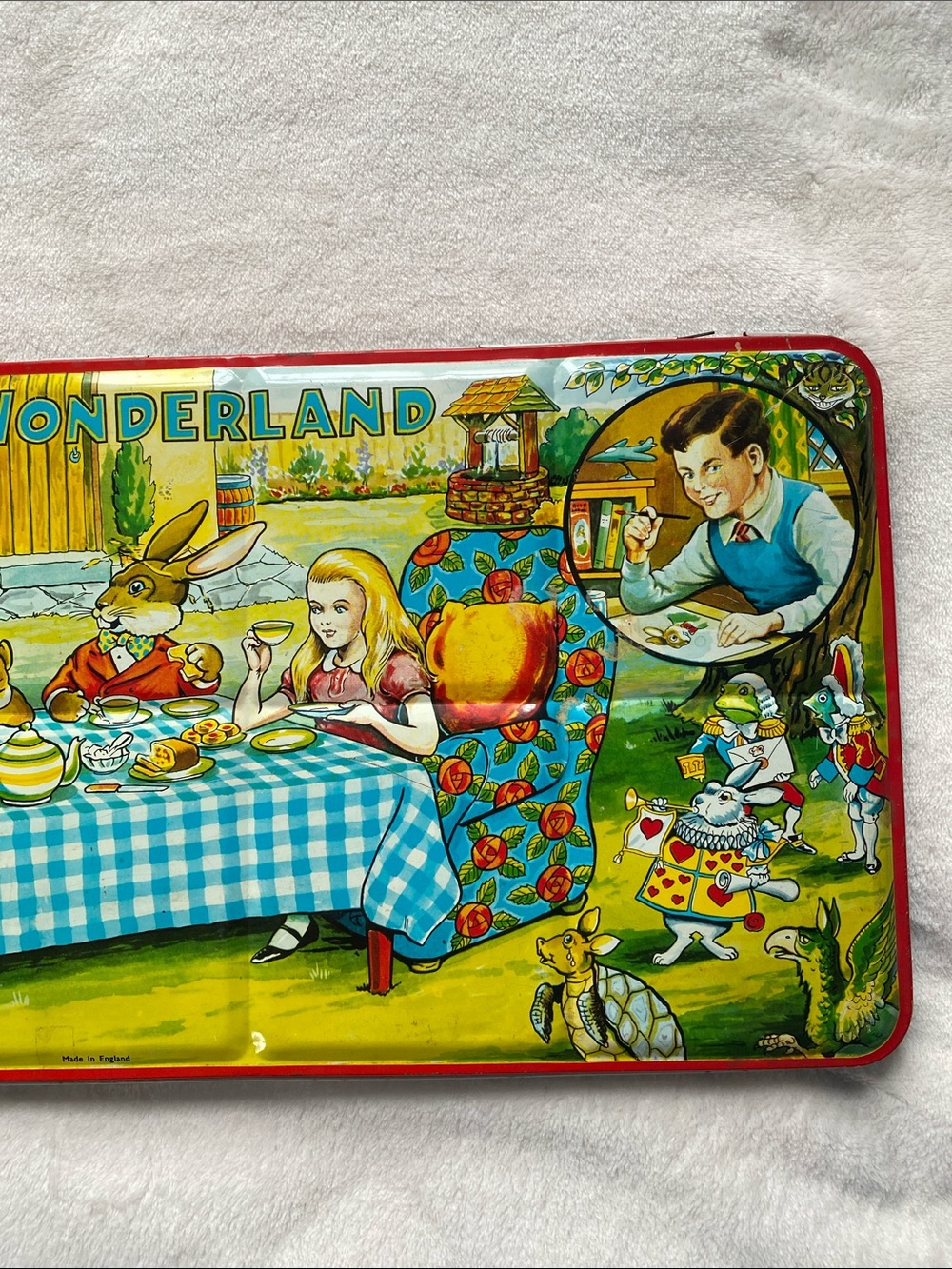 Vintage Alice in Wonderland Tin Watercolor Tray - Colorful Tea Party Artwork - Picture 6 of 10